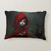 小さな赤い乗馬フード アクセントクッション (裏面)