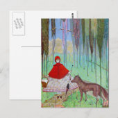 小さな赤い乗馬フード ポストカード (正面/裏面)