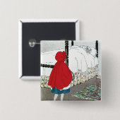 小さな赤い乗馬フード:何を持っているあなたの耳! 缶バッジ (正面&裏面)