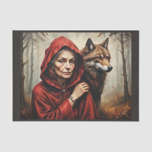 小さな赤い乗馬フード、狼、何年も後に 薄葉紙 (正面)