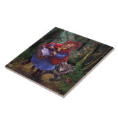 小さな赤い乗馬用フード タイル (側面)