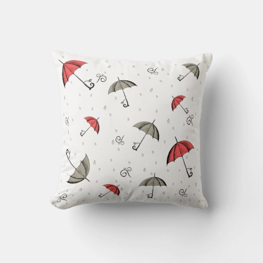 小さな赤い傘のクッション クッション (正面)