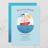 小さな赤い帆船の招待状 招待状 (正面/裏面)