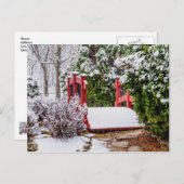 小さな赤い橋のポスト空白のカード ポストカード (正面/裏面)