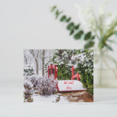 小さな赤い橋の回復祈願ポストカード ポストカード (スタンド正面)