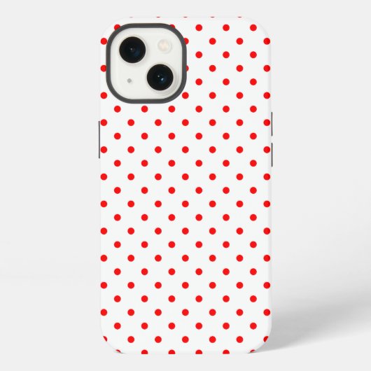 小さな赤い水玉模様 iPhoneケース (裏面)