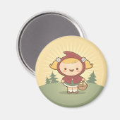 小さな赤い磁石 マグネット (正面/裏面)