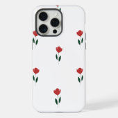 小さな赤い花の模様 iPhoneケース (裏面)