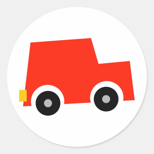 小さな赤い車 ラウンドシール (正面)