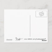 小さな赤い靴の妖精が花に座る ポストカード (裏面)