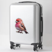 小さな赤い鳥 シール (スーツケース)