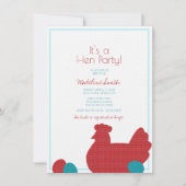 小さな赤い鶏のカントリーキッチンブライダルシャワーパーティー 招待状 (正面)
