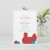 小さな赤い鶏のカントリーキッチンブライダルシャワーパーティー 招待状 (スタンド正面)