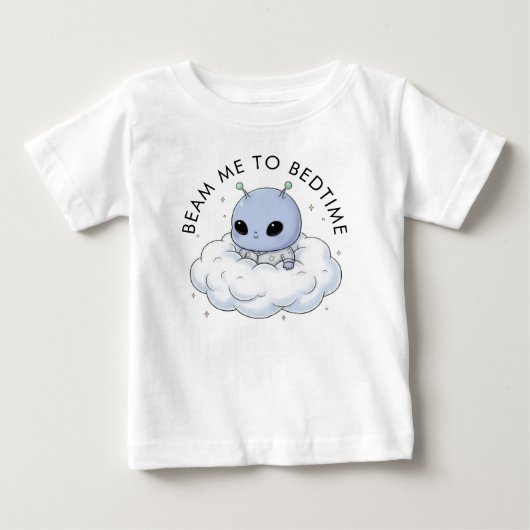小さな赤ちゃんエイリアンTシャツ ベビーTシャツ (正面)