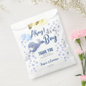 小さな赤ちゃんシャワー青いクジラのカスタム フェイバーバッグ (封をした状態)