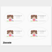 小さな赤ちゃん女の子 – ライブラリのために 楕円形シール (シート)