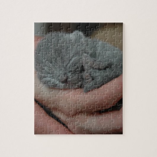 小さな赤ちゃん青の子猫 ジグソーパズル (縦)