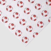 小さな赤と白のサッカーボールのパターン 薄葉紙 (詳細)