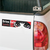 小さな赤のドライブは安全 バンパーステッカー (トラック上)