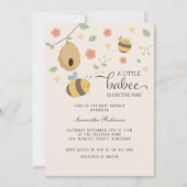 小さな赤ん坊が途中で、蜂の赤ん坊シャワー 招待状 (正面)