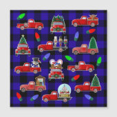 小さな赤トラックのクリスマスマグネット マグネット招待状 (正面)