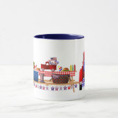 小さな赤トラック愛国的なピクニック マグカップ (中央)
