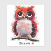 小さな赤フクロウ シール (シート)