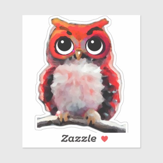 小さな赤フクロウ シール (シート)