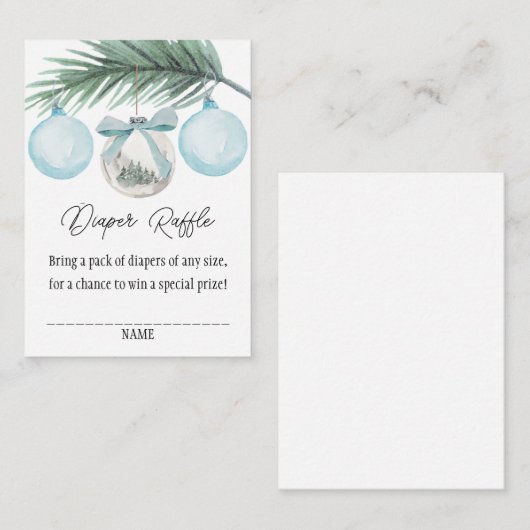 小さな赤メリーちゃんシャワーおむつラッフルカード 名刺 (正面/裏面)