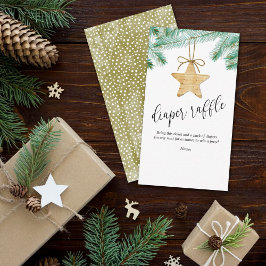 小さな赤メリーちゃんシャワーおむつラッフルチケット エンクロージャーカード