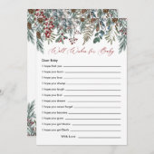 小さな赤メリーちゃんシャワーがベビーゲームを願う アドバイスカード (正面/裏面)