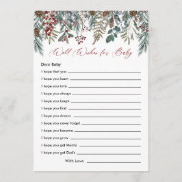 小さな赤メリーちゃんシャワーがベビーゲームを願う アドバイスカード