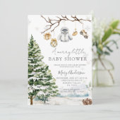 小さな赤メリーちゃんシャワーのクリスマスの雪 招待状 (スタンド正面)