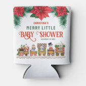 小さな赤メリーちゃんシャワーのクリスマスをテーマにした冬 缶クーラー (正面)