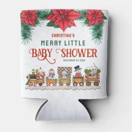 小さな赤メリーちゃんシャワーのクリスマスをテーマにした冬 缶クーラー