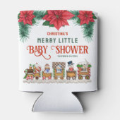 小さな赤メリーちゃんシャワーのクリスマスをテーマにした冬 缶クーラー (裏面)