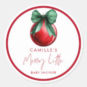 小さな赤メリーちゃんシャワーのシール ラウンドシール (正面)