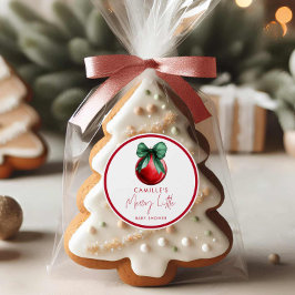 小さな赤メリーちゃんシャワーのシール ラウンドシール