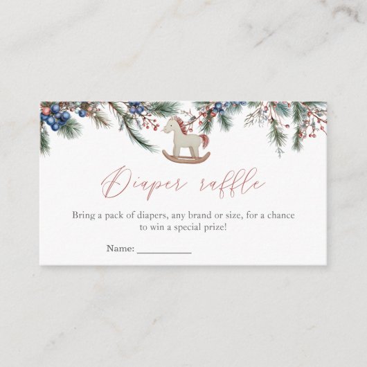 小さな赤メリーちゃんシャワークリスマスおむつラッフル エンクロージャーカード (正面)