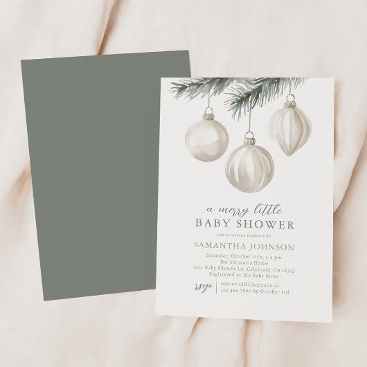 小さな赤メリーちゃんシャワークリスマスオーナメントInv 招待状