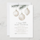 小さな赤メリーちゃんシャワークリスマスオーナメントInv 招待状 (正面)