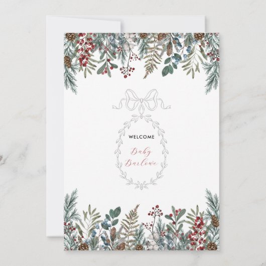 小さな赤メリーちゃんシャワー冬の招待状 招待状 (裏面)