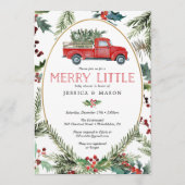 小さな赤メリーちゃんシャワー招待状カード緑 プログラム (正面)
