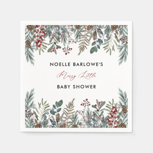 小さな赤メリーちゃんシャワー紙ナプキン スタンダードカクテルナプキン (正面)