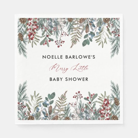 小さな赤メリーちゃんシャワー紙ナプキン スタンダードランチョンナプキン (正面)