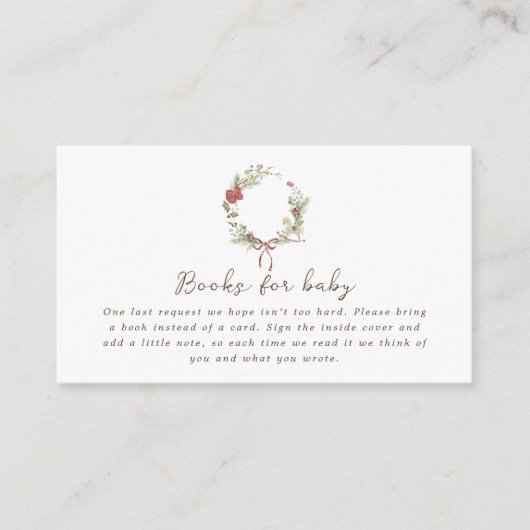 小さな赤メリーちゃんシャワー赤い弓ブーケ囲い エンクロージャーカード (正面)