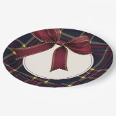 小さな赤メリーちゃんシャワー赤い弓プレイドヴィンテージ ペーパープレート (アングル)
