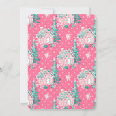 小さな赤メリーちゃん女の子の赤ちゃんシャワー 招待状 (裏面)