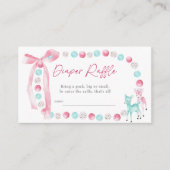 小さな赤メリーちゃん女の子シャワーおむつラッフル エンクロージャーカード (正面)