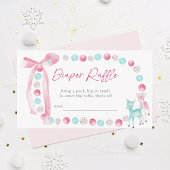 小さな赤メリーちゃん女の子シャワーおむつラッフル エンクロージャーカード